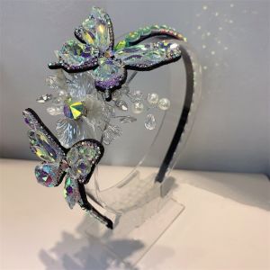 HA730 Large crystal butterflies and camelia flower in Crystal