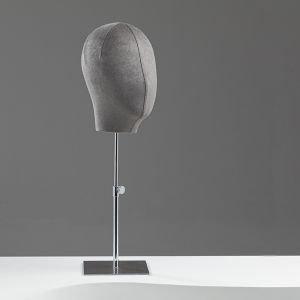 Velvet hat stand in Grey (shiny Silver plating)