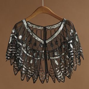Beaded & Sequin Mesh Lace Wedding Shawl & Bolero