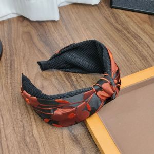 Orange Floral Jacquard Knot Headband