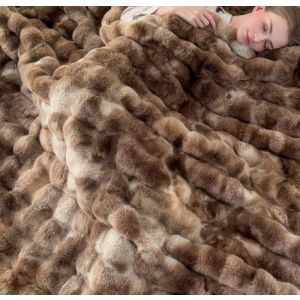 Cosy & Warm Faux Fur Sofa Blanket in Brown (130cm*160cm) BLK019