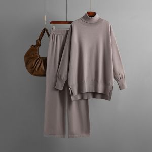 SD184 sweater and trousers set in Light Coffee