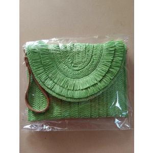 Woven Straw Fringe Crossbody Bag