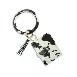 60255 Bag/key charm and card/coin organizer in Cow print