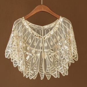 Beaded & Sequin Mesh Lace Wedding Shawl & Bolero