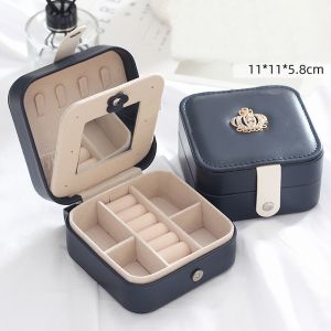 PUR031 crowned jewellery box in Navy