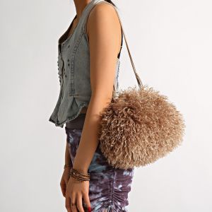 Curly Faux Fur Shoulder Bag