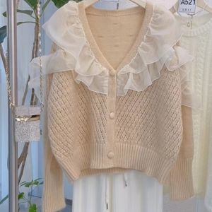 SK169 romantic cardigans with two layer frill details