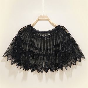 Sequin Embroidered Mesh Lace Wedding Shawl & Bolero