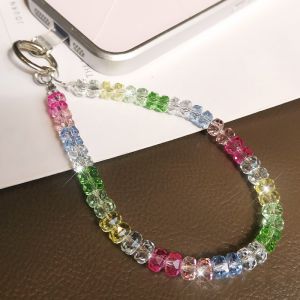 Rainbow Crystal Beaded Phone Wrist Strap