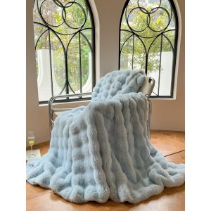 BLK007 Super soft and warm blanket throw in Silver (100*150cm)