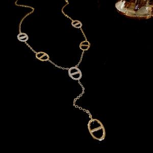EUR436 Crystal PIG NOSE necklace in Gold
