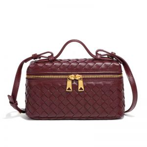 Elegant Woven Cube Crossbody Bag