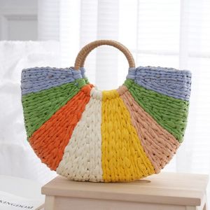 Colourful Summer Beach Straw Bag