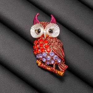 Sparkling Crystal Owl Brooch
