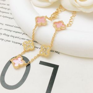 Gold Plated Four Petals Bracelets in Pink EUR489