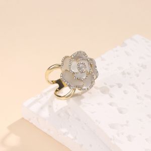 Crystals Rose Scarf Ring