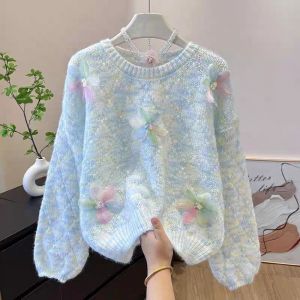 Pastel Dream 3D Floral Knit Jumper