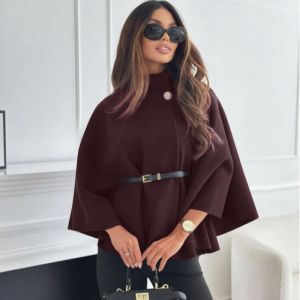 Belted Cape Sleeve Coat