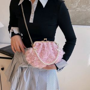 3D Pearlies Rosette Evening Bag