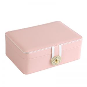 PUR061 Double-layer large jewelled jewellery box in Baby Pink