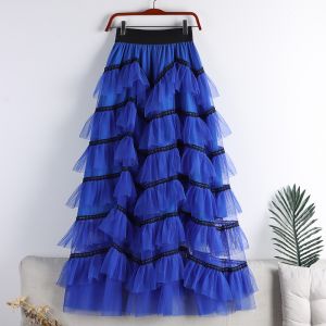 SK114 Frilly layer of a skirt in Royal Blue