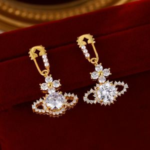 Crystals Orb Drop Earrings in Gold EUR570