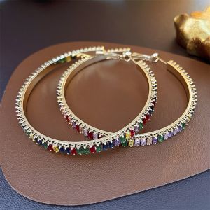 EUR269 OVER SIZE crystal earrings in Multicolours (7cm)