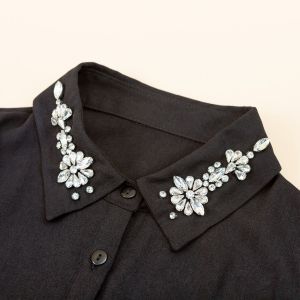 7719 Crystals embellished collar in Black 
