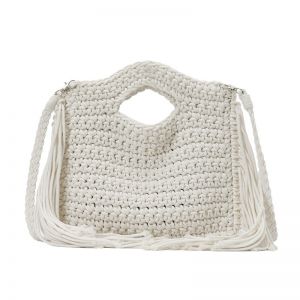 Crochet Knit Bohemian Fringed Crossbody Bag