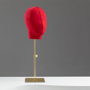 Velvet hat stand in Bright Red and gold plating