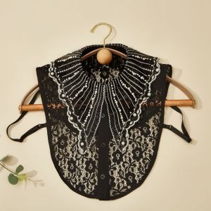 7744 Butterfly wings fake collar in Black