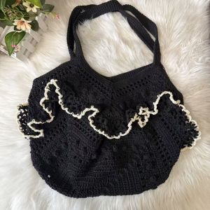 Crochet Ruffle Shoulder Summer Bag
