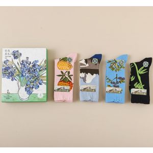 SDK072 Van Gogh-Iris 4 pairs of art print socks