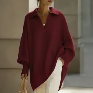 Dolman Sleeve Knit Polo Jumper