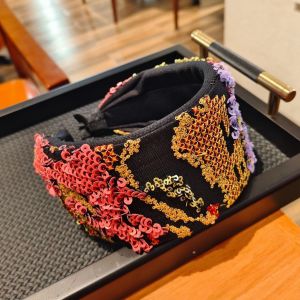 Deluxe Embroidered Sequin Wide Headband