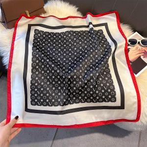 Classic Monogram Neck Square Scarf in Black F785