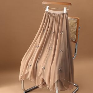 SK117 Small ribbons skirt in Brown