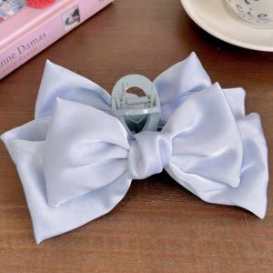 SS55 Satin bow hair claw in Baby Blue