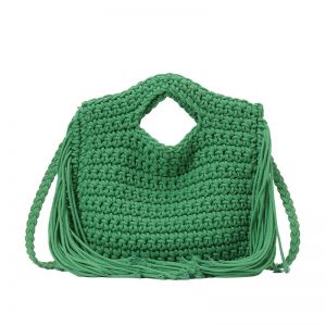 Crochet Knit Bohemian Fringed Crossbody Bag