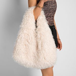 Faux Fur Soft Plush Shoulder Handbag