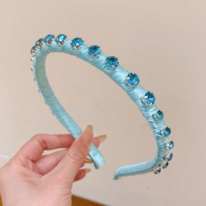 HA788 Crystals jewelled headband in Aqua Blue