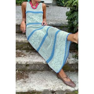 Floral Crochet Maxi Dress Knit Cover-Up