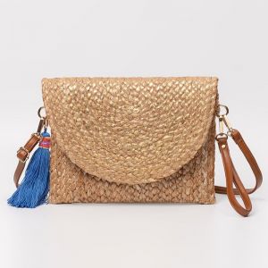 Straw Crossbody Summer Beach Bag Envelope Clutch