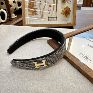 Glittering Rhinestone Headband with Gold Letter