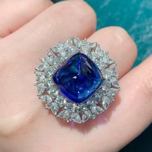RIN012 sapphire Blue crystal adjustable ring