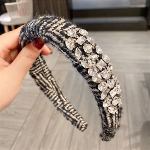 SS45 tweed large crystal headband in Black