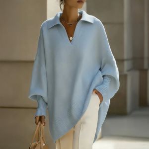 Dolman Sleeve Knit Polo Jumper