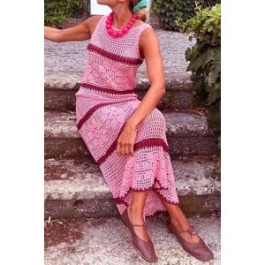 Floral Crochet Maxi Dress Knit Cover-Up