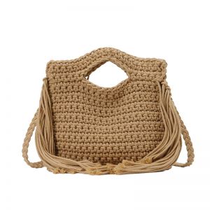 Crochet Knit Bohemian Fringed Crossbody Bag